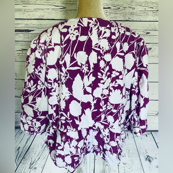 Women’s Size 22W Jacket Chadwick’s Floral Button Down Silky Liner Soft Textured - Picture 8 of 11